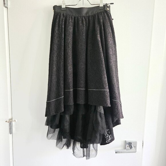 Axes Femme High Low Lolita Lace Skirt - Picture 2 of 7